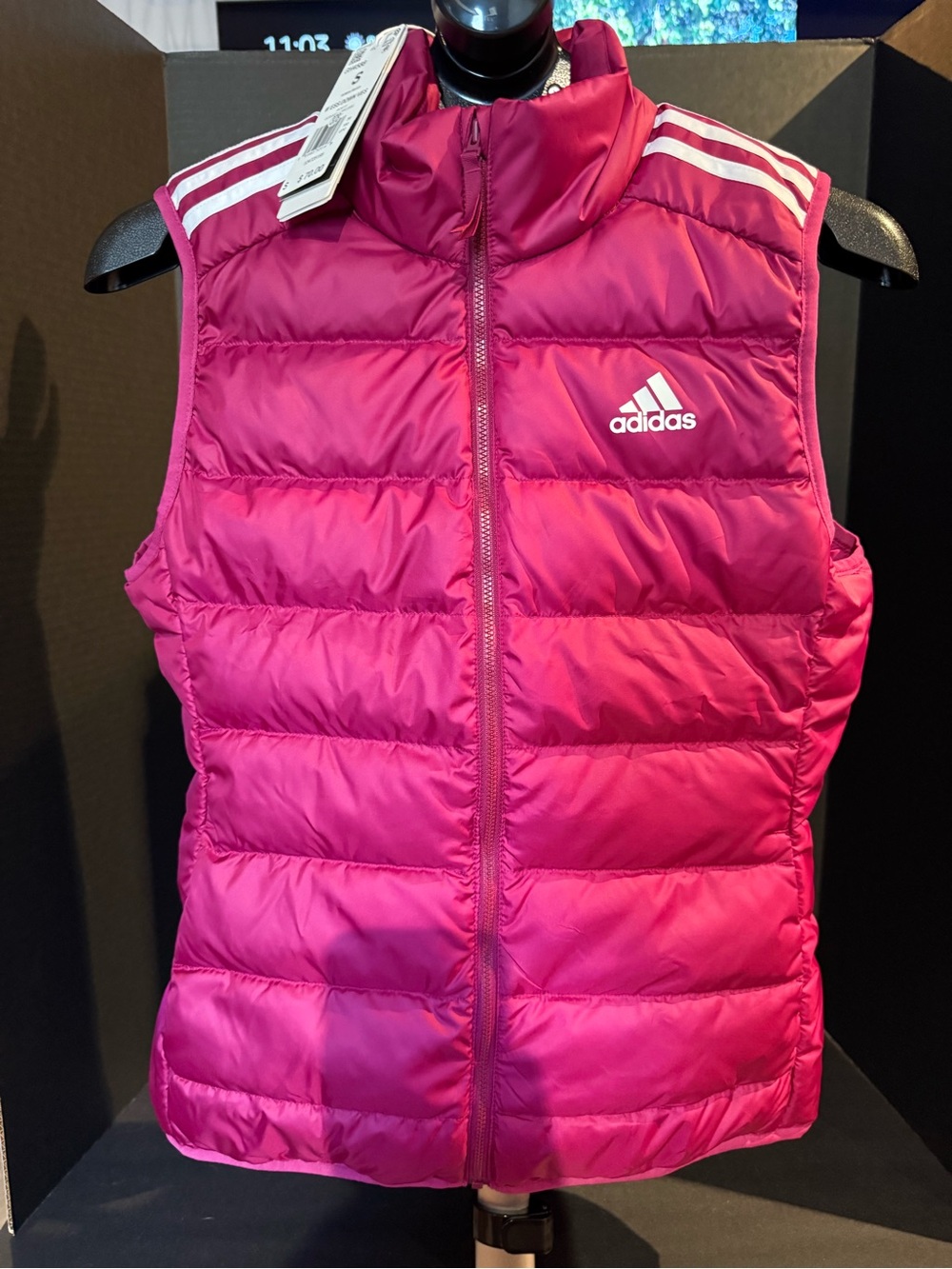 adidas Girls' Hot Pink Quilted Puffer Vest